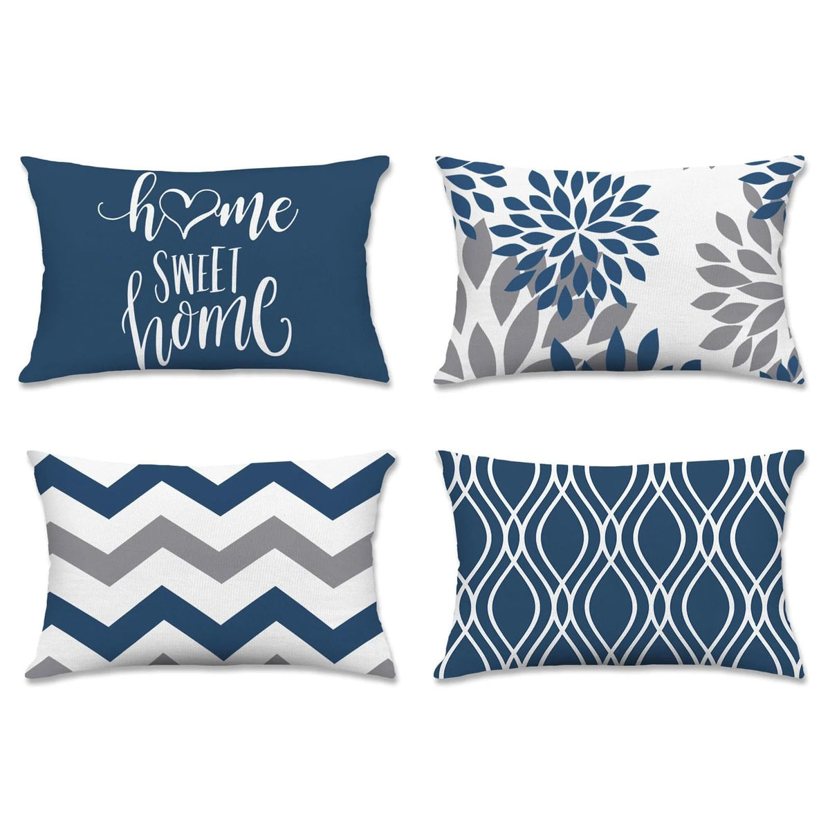 Hexagram Throw Pillow Covers 18x18, Outdoor Blue Pillow Covers Set of 2