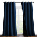 NICETOWN 100% Blackout Blinds, Laundry Room Decor Window Treatment Curtains for Large Patio Sliding Door, Thermal Insulated Moroccan Blue Curtains for Bedroom, Set of 2, 52 inches x 108 inches