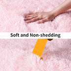 Soft Shag Runner Rugs for Girls Bedroom, 2x6 Pink Fluffy Throw Area Rug Non Slip for Hallways Kids Bedside Dorm, Long Shaggy Furry Carpet for Nursery Living Room