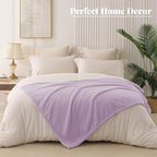 Whale Flotilla Extra Large Fuzzy Fleece Throw Blanket for Couch, 50x70 Inch Fluffy Warm Soft Jacquard Blankets for All Season, Lightweight and Cozy, Lilac