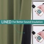 Yakamok Sage 100% Blackout Patio Door Curtain Panels W100 x L84,1 Panel