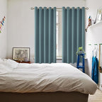 BGment Stone Blue Blackout Curtains for Bedroom 63 Inch Long - 2 Panels