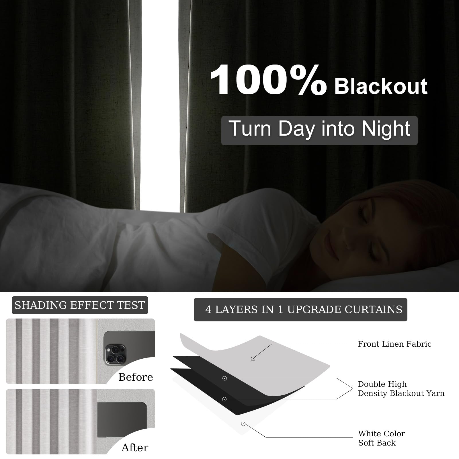 Linen Blackout Curtains & Drapes 92 Inches Long 2 Panels Set for Sliding Glass Doors Modern Pleated Linen Blend Heavy Floor to Ceiling Large Window Drapes 70 Inch Extra Wide(70"Wx92"Lx 2 Grey)