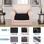 H.VERSAILTEX Stretch Couch Cushion Covers Individual Seat Sofa Chair Slipcovers Cushion Protector Cover Featuring Jacquard Textured Twill Fabric(1 Cushion Chair Cover, Black)