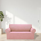Cupuamon 2026 New Stretch Loveseat Sofa Slipcovers Couch Cover for 2 Cushion Furniture Protector Sofa Covers with Elastic Bottom Jacquard Fabric Small Checks for Pets, Kids - Dusty Pink