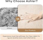 Ashler HOME DECO Ultra Soft Faux Rabbit Fur Chair Couch Cover Area Rug for Bedroom Floor Sofa Living Room Pink 2 x 3 Feet