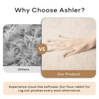 Ashler Faux Fur Rug, Upgraded Soft Faux Rabbit Fur, Beige Area Rugs, 2 x 6 Feet, Machine Washable Nursery Decor Throw Rugs for Bedroom, Kids Room, Living Room
