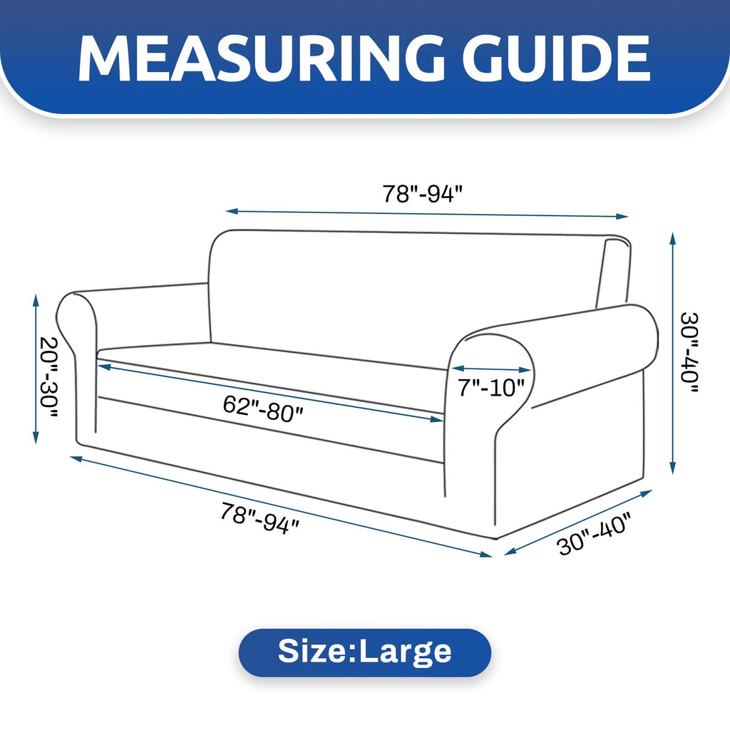 KEKUOU Stretch Couch Covers for Sofa, 3 Cushion Slipcover,Pureed Pumpkin