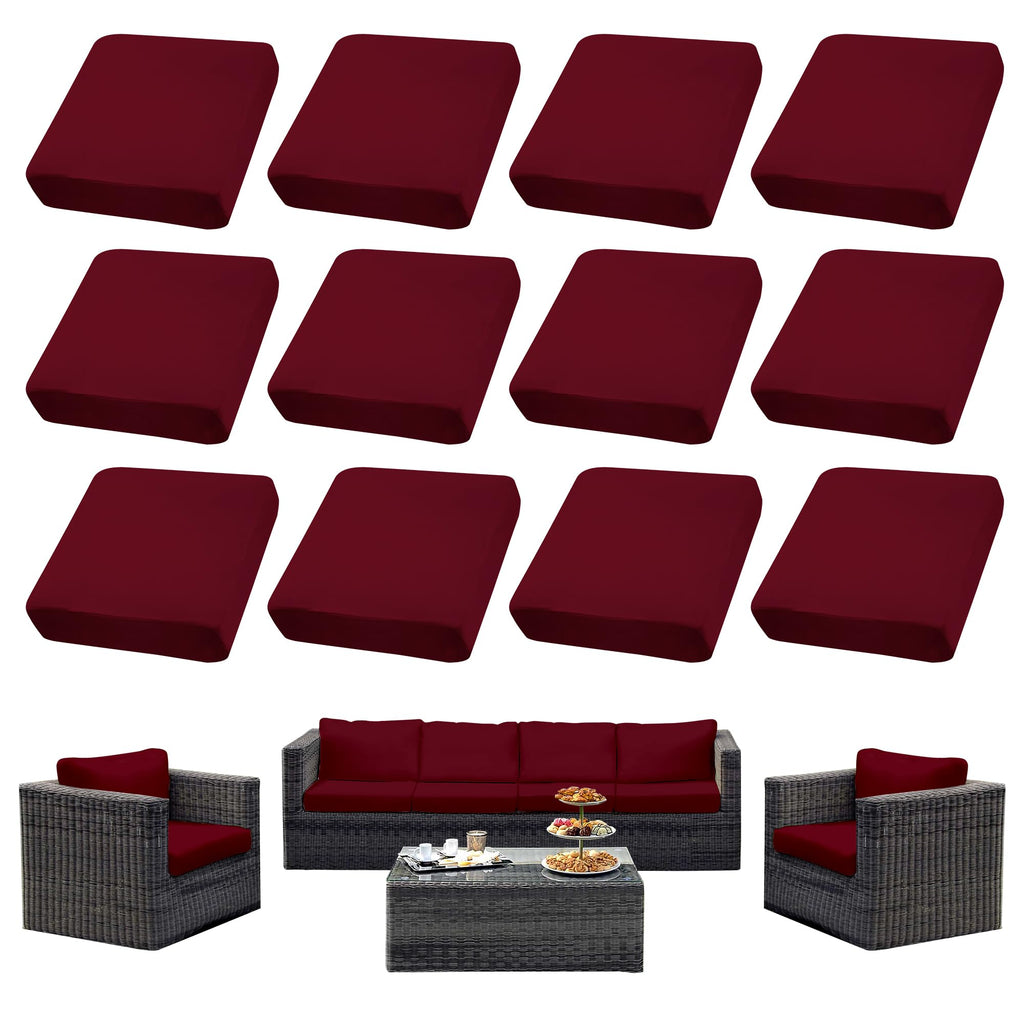 SUKAIKEQA 8PCS Patio Cushion Covers.Patio Furniture Couch SeatSlipcovers