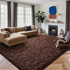 6x9 Ft Large Shag Rugs for Living Room Decor, Ultra Soft Brown Fluffy Furry Area Rugs for Bedroom Indoor Floor, Aesthetic Carpet for Kids Home