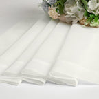 OWENIE Short Sheer Curtains 30 Inches 2 Panels Set, Kitchen Tiers Light Filtering Rod Pocket Cafe Curtains for Kitchen Bathroom Small Half Window, 42 in W x 30 in L, Ivory