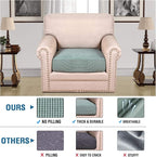 H.VERSAILTEX High Stretch Individual Seat Cushion Covers Sofa Slipcovers Couch Cushion Covers Sofa Covers Featuring Jacquard Textured Twill Fabric (1 Pack for 1 Cushion Chair, Sage, Small)