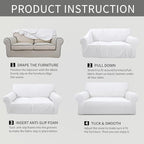 Easy-Going Stretch Chair Sofa Slipcover 1-Piece Couch Sofa Cover Furniture Protector Soft with Elastic Bottom for Kids, Pet. Spandex Jacquard Fabric Small Checks (Chair, Snow White)