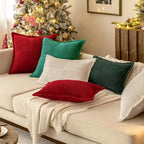 MIULEE Decorative Throw Pillow Covers for Couch Bed Livingroom 18x18 Inch Set of 2 White Boho Accent Throw Pllows Broadside Striped Patchwork Soft Corduroy Pillowcases