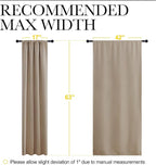 NICETOWN 2 Panels Blackout Curtains, Rod Pocket Thermal Insulated Curtains for Bedroom, Room Darkning Shading Blinds Modern Home Decoration for Living Room, Home Office, W42 x L63 in, Soft Taupe