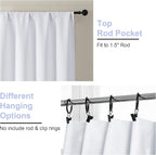 Simplebrand Ava Pure White Curtains 30 Inches Long 2 Panels, Light Filtering Half Window Rod Pocket Privacy Short Curtains, Thermal Insulated Curtain Tiers for Kitchen Bathroom Shades, W30 x L30 Inch