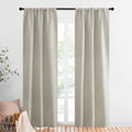 NICETOWN Blackout Curtains for Living Curtains, Room Darkening Window Curtain Panels, Easy-Care Solid Thermal Insulated Draperies/Drapes for Daughter Room (Natural, 2 Panels, 34 by 84)