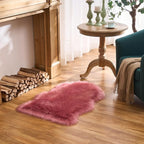 EasyJoy Ultra Soft Fluffy Shaggy Area Rug Faux Fur Rug Chair Cover Seat Pad Fuzzy Area Rug for Bedroom Floor Sofa Living Room (2 x 3 ft Sheepskin, BlushPink)