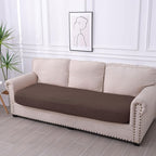 hyha Waterproof Couch Cushion Covers for Pets, Non Slip Sofa Seat Cover for Dogs Washable, Soft Thick Stretch Jacquard Fabric, Sofa Slipcovers with Elastic Bottom (1 Piece for Large, Brown)