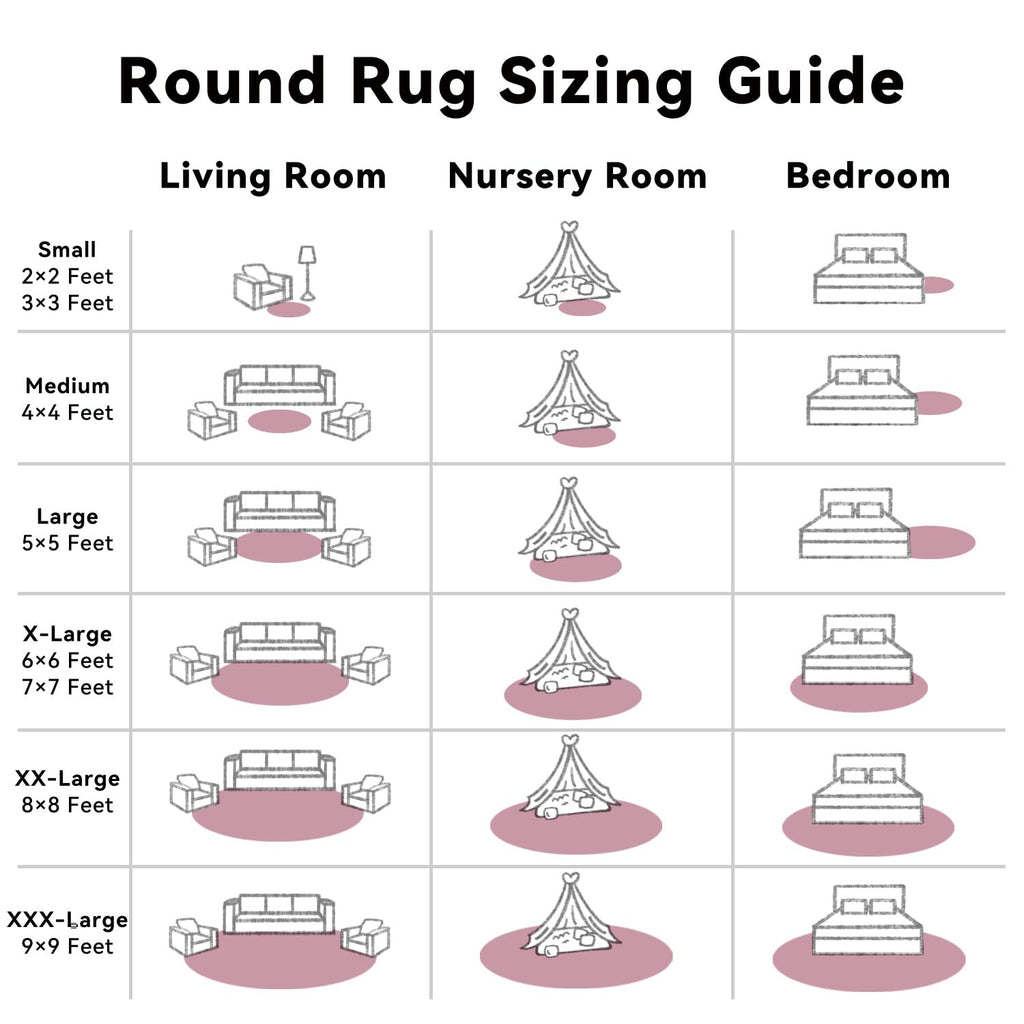 OLANLY Blush Round Rugs for Bedroom - Machine Washable, 6 ft Circle Area Rugs for Living Room, Soft and Fluffy Shaggy Carpet for Teen Girls and Boys, Nursery Rooms, Dorms, Home Decor Aesthetic