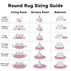 OLANLY Blush Round Rugs for Bedroom - Machine Washable, 6 ft Circle Area Rugs for Living Room, Soft and Fluffy Shaggy Carpet for Teen Girls and Boys, Nursery Rooms, Dorms, Home Decor Aesthetic