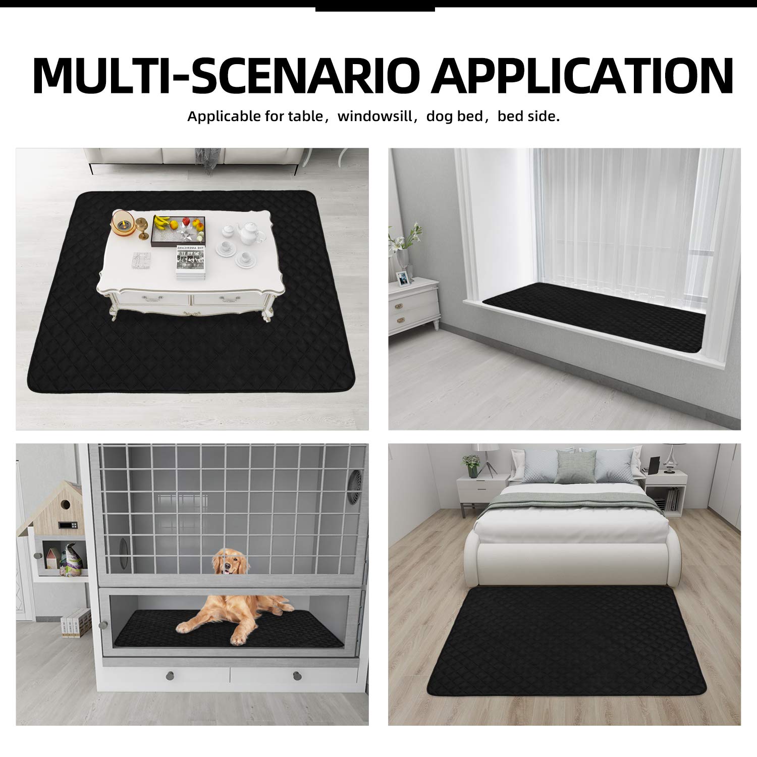 Easy-Going Sectional Couch Covers for Dogs L Shape Sofa Cover Reversible Sofa Slipcover Chaise Lounge Cover Furniture Protector Cover for Pets Dog Cat (42 x 68 inches, Black/Black)