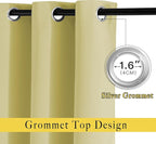 NICETOWN Room Darkening Curtains and Drapes for Kitchen - Thermal Insulated Solid Grommet Top Room Darkening Panels/Draperies for Kid's Room (Paler Yellow, 1 Pair, 66 x 54 Inch)