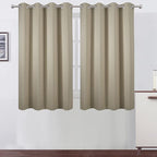 LEMOMO Beige Thermal Blackout Curtains/52 x 54 Inch/Set of 2 Panels Room Darkening Curtains for Bedroom