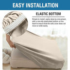 Couch Cover 6-Piece Elastic Velvet Couch Cushion Covers & Chaise Slipcovers for L-Shaped Sofas - Sofa Seat Covers Washable, Soft Protector for Couches (5 Seater + Chaise, Taupe)