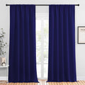 NICETOWN Blackout Curtains for Living Curtains, Navy Blue, 2 Panels, 52 by 95, Room Darkening Window Curtain Panels, Easy-Care Solid Thermal Insulated Draperies/Drapes for Daughter Room