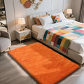3x5 Area Rug for Bedroom, Orange Fluffy Shag Rug Small Rug Plush Carpet