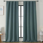 Simplebrand Blackout Extra 10ft Curtains for Patio 120 Inches Long 2 Panels Set, Solid Thermal Insulated Energy Saving Rod Pocket Window Treatment Curtains Blackout Drapes, 50" Wx120 L, Dark Green