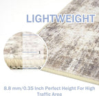 IOHOUZE Abstract Runner Rug 2x6 Ft Washable Runners for Hallways, Non Slip Kitchen Runner Printed Faux Wool Entryway Runner Indoor, Modern Abstract Floor Carpet for Hall Kitchen Bedroom, Beige Brown