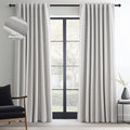 Topfinel 102 Inches Long Custom Blackout Linen Curtains, Gray Soundproofing Pinch Pleated Noise Cancelling Curtains with Pin Hooks for Traverse Rods, Burlap Drapes 2 Panels for Living Room Bedroom