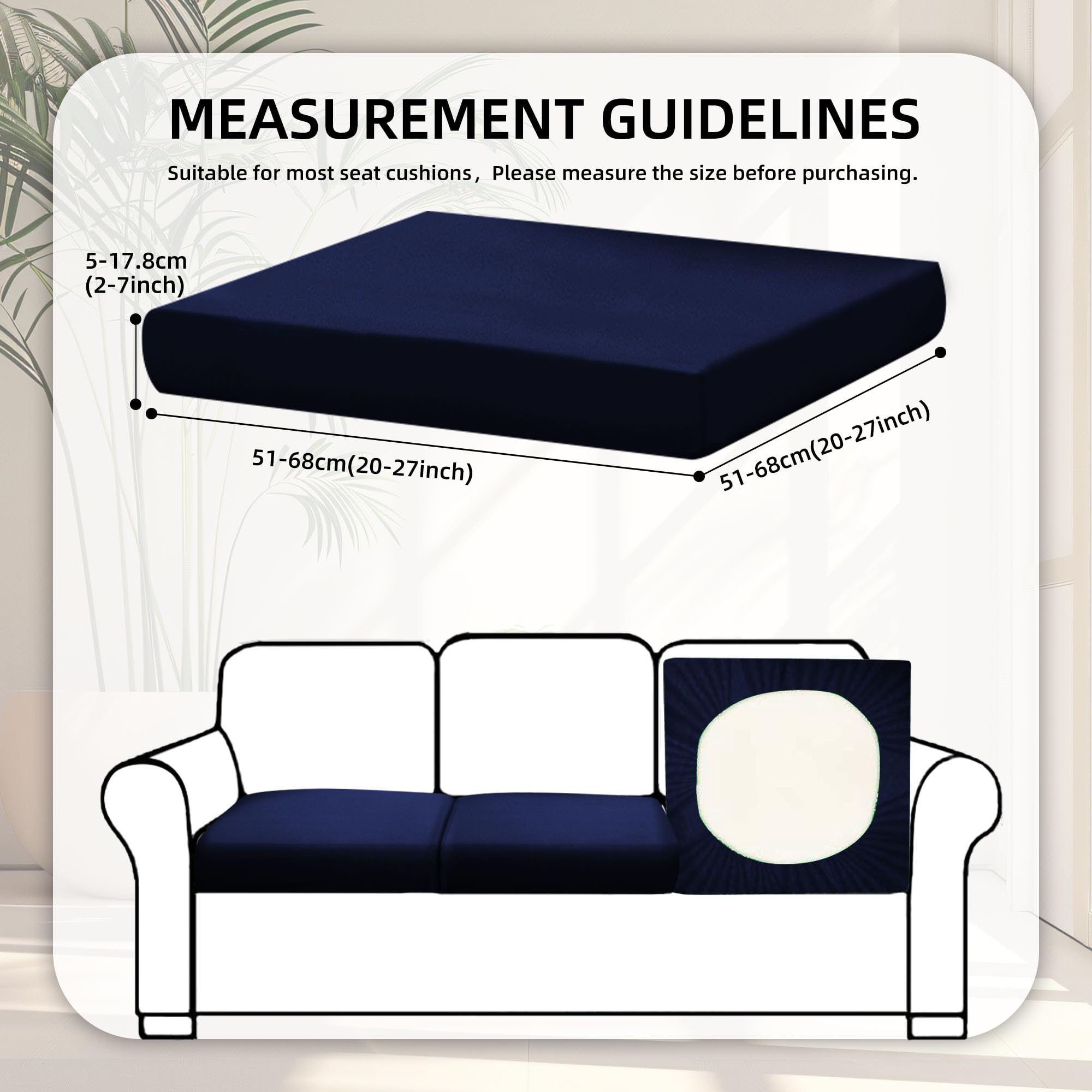 8 Piece Outdoor Cushion Covers, Patio Sofa Cushion Covers, Stretch Fit