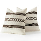 MIULEE Set of 2 Dark Brown Boho Decorative Pillow Covers 20x20 Inch