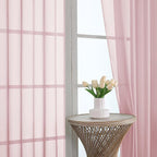 OWENIE Blush Sheer Curtains 120 Inches Long 2 Panels Set, Airy Lightweight Sheer Blush Curtains for Living Room Bedroom, Farmhouse Voile Filmy Rod Pocket Curtains Drapes, 2 Pcs, Each 59" Wx120 L Inch