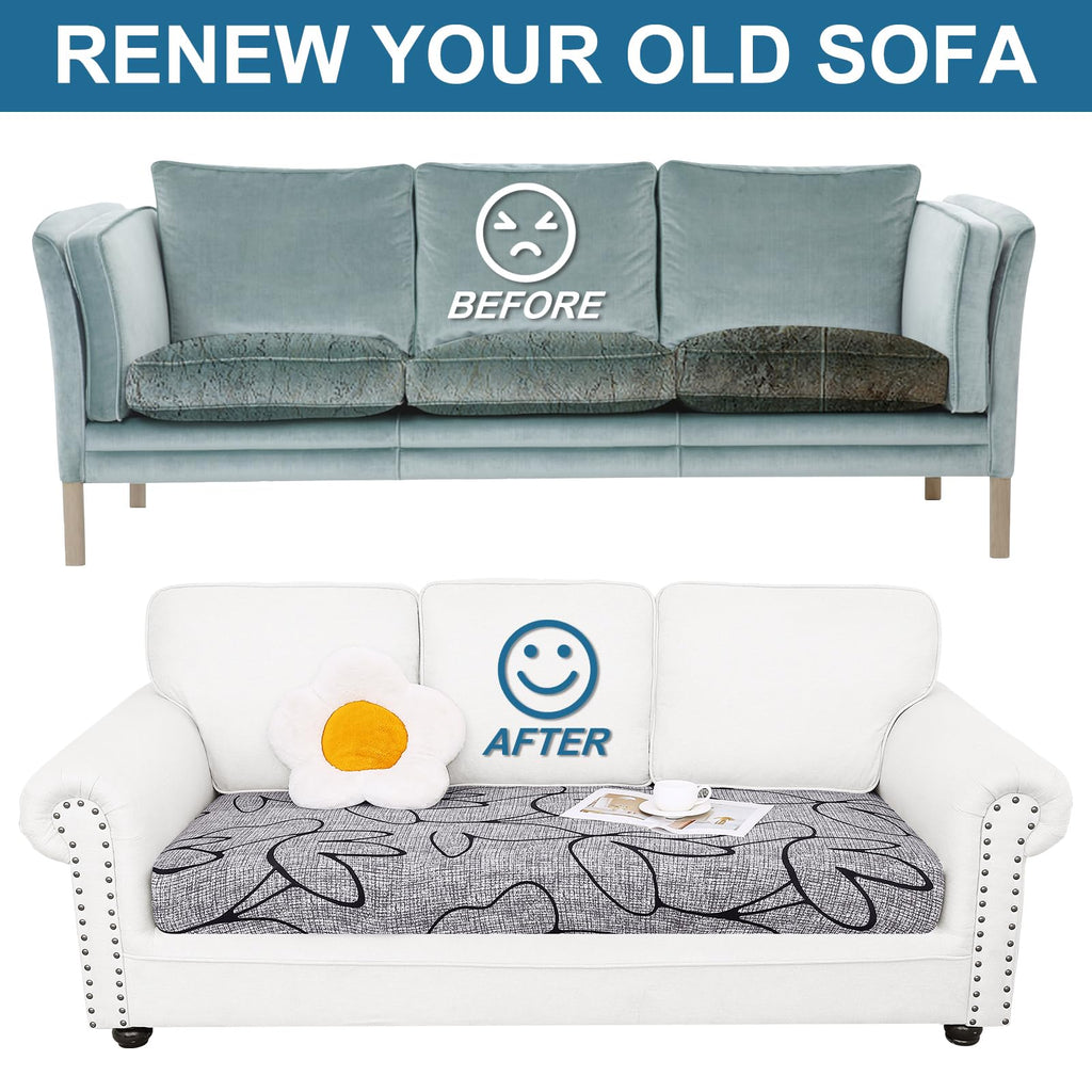 Smiry Printed Couch Cushion Covers, Stretch Couch Covers for Sofa