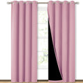 NICETOWN Full Shading Curtains 90" Long 2 Panels Set for Windows, Super Heavy-Duty Black Lined Blackout Curtains for Bedroom, Privacy Assured Window Treatment (Crystal Pink, Pack of 2, 52" W)