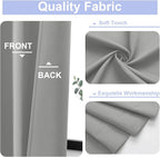 Simplebrand Silver Grey Blackout Curtains for Bedroom 96 Inches Long 2 Panels, Solid Thermal Insulated, Energy Saving Living Room Window Treatment Curtains Blackout Drapes, W50 x L96 Inch, Silver Grey