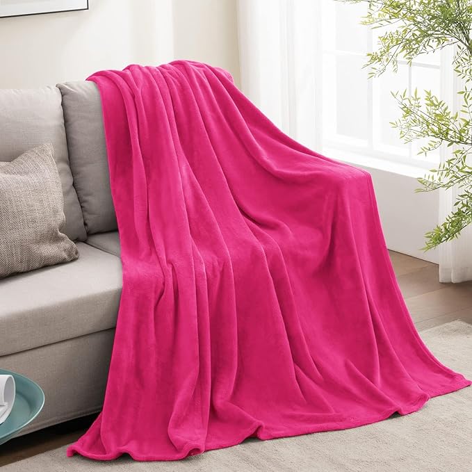 BEDELITE Fleece Blanket Hot Pink Valentines Throw Blanket for Couch & Bed, Luxury Plush Cozy Fuzzy Blanket 50" x 60", Super Soft Warm Lightweight Throw Blanket for Travel Camping