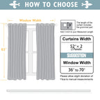 ChrisDowa Blackout Curtains for Bedroom and Living Room 63 Inches Long