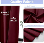 Simplebrand Ava Burgundy Blackout Curtains for Bedroom 63 Inch Length 2 Panels Set, Nursery Thermal Insulated Energy Saving Rod Pocket Window Treatment Curtains Blackout Drapes, W40 x L63 Inch