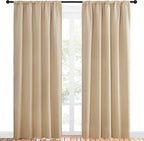 NICETOWN Room Darkening Curtains for Bedroom - Home Decoration Privacy Protection Thermal Insulated Solid Drapes/Draperies for Large Window (Biscotti Beige, Set of 2, 52 x 84 inches)
