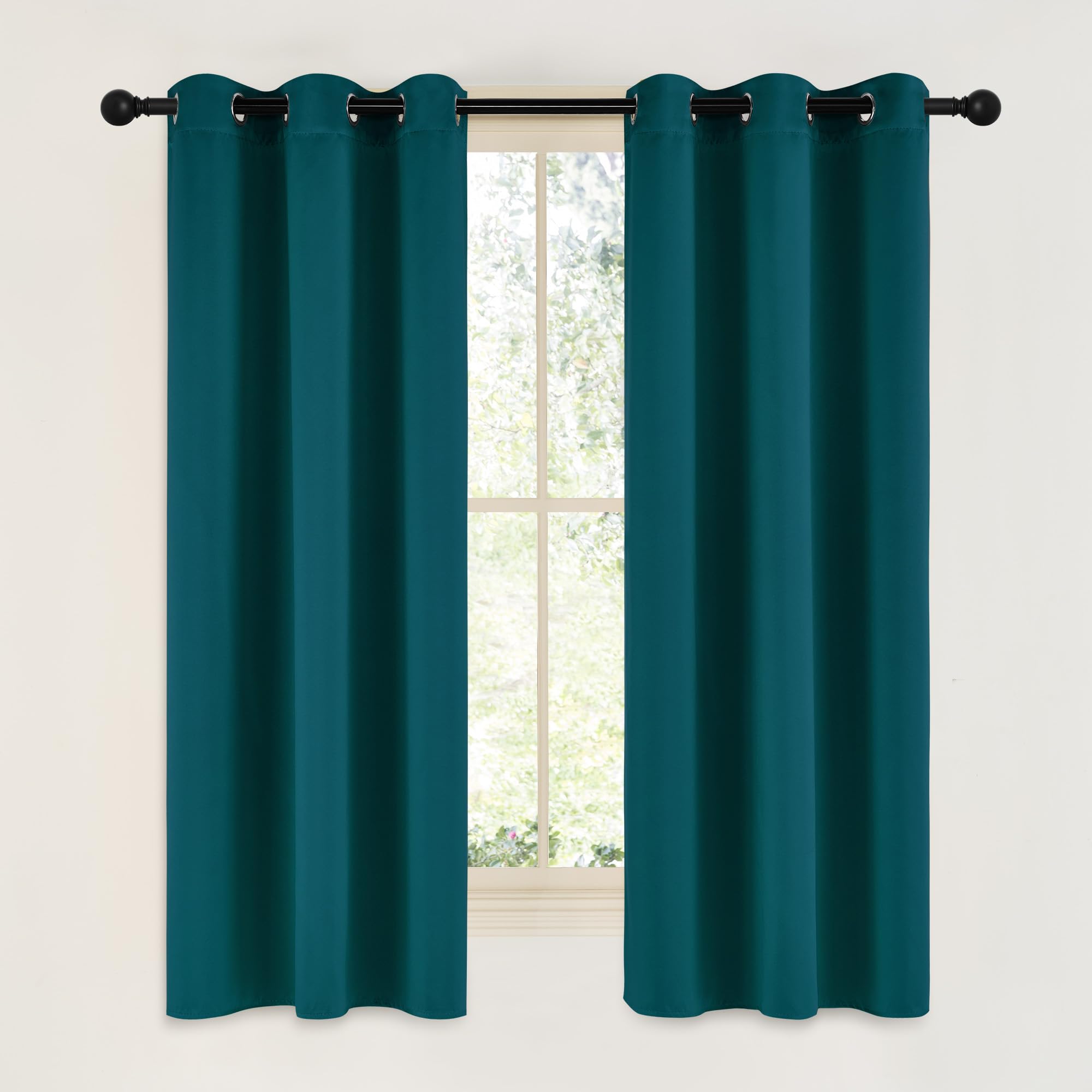 NICETOWN Grey Blackout Curtains for Bedroom 42" Wide x 63" Long 2 Panels
