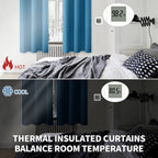 BGment Steel Blue Blackout Curtains for Living Room 84 Inch Long - 2 Panels