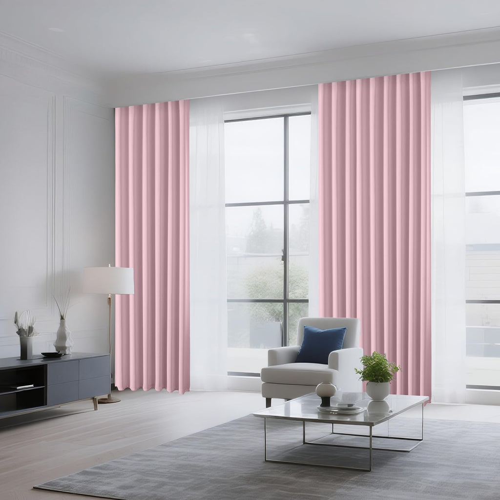 CUCRAF Light Pink Blackout Curtains Customize, Rod Pocket Room Darkening Curtain for Bedroom Living Room, Thermal Insulated Window Drapes 1 Panel (Custom Size, Color)