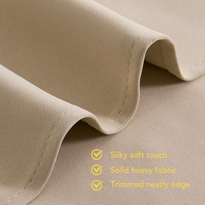 NICETOWN Room Darkening Curtain Panels for Cafe, Thermal Insulated Grommet Room Darkening Draperies/Drapes for Window (Biscotti Beige, 2 Panels, W70 x L54 -inch)