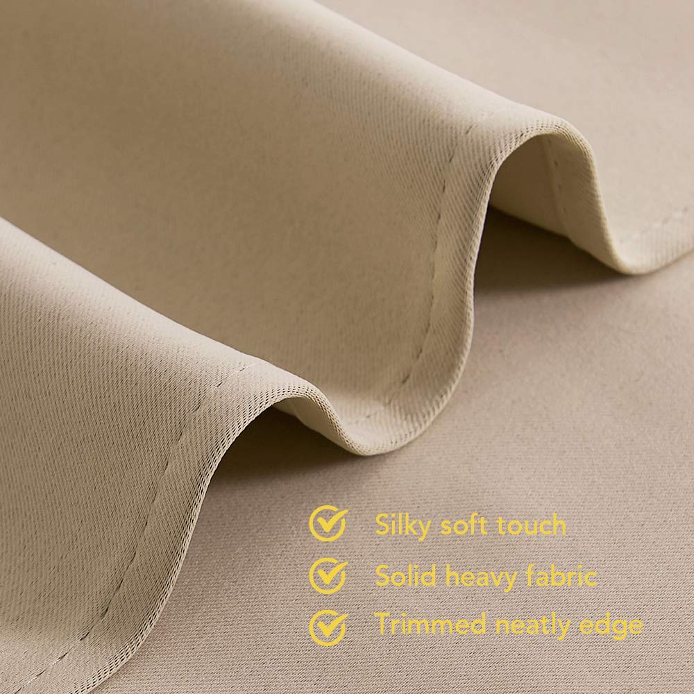 NICETOWN Room Darkening Curtain Panels for Cafe, Thermal Insulated Grommet Room Darkening Draperies/Drapes for Window (Biscotti Beige, 2 Panels, W70 x L63 -inch)