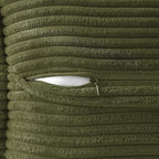 MIULEE Olive Green Corduroy Lumbar Pillow Covers 12x20 Inch 12x20 Inch with Splicing Set of 2 Soft Boho Pillow Covers Broadside Decorative Textured Summer Pillowcases for Couch Bed Livingroom